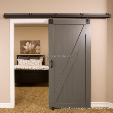 Interior sliding wood barn door with hardware for house